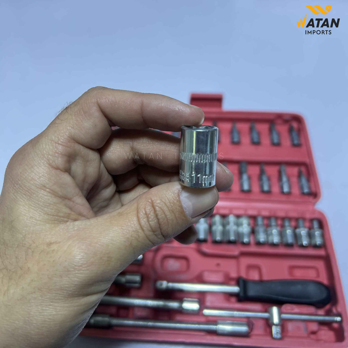 46 Pcs Socket Wrench Set 1/4'Drive Metric Mechanic Tools Kit Bit Ratchet Sockets with Extension Bar
