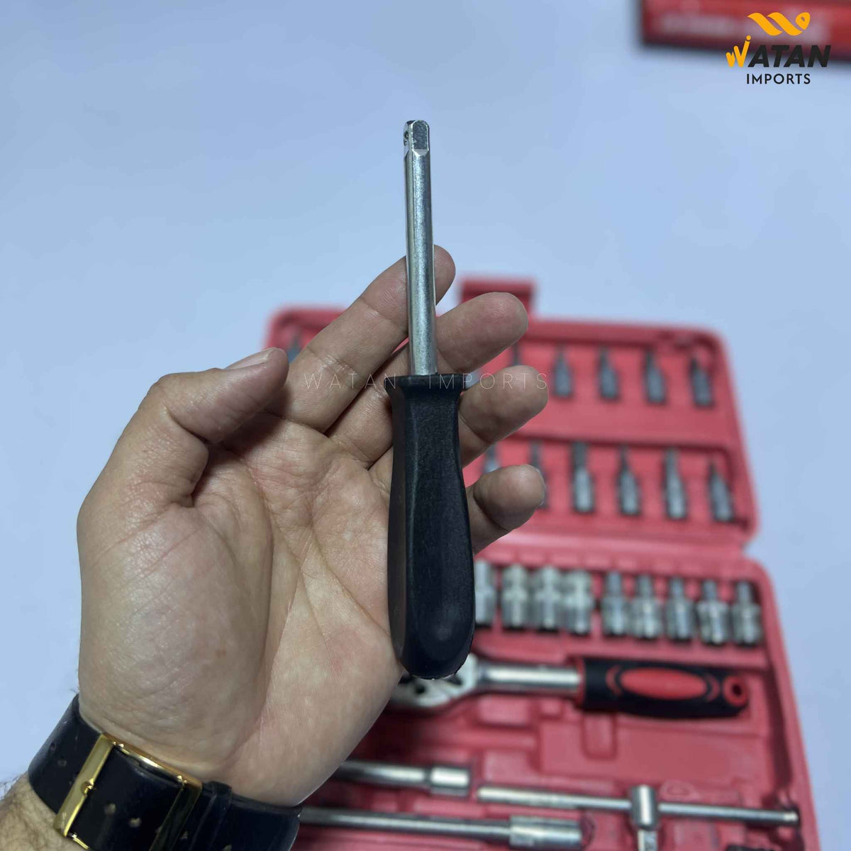 46 Pcs Socket Wrench Set 1/4'Drive Metric Mechanic Tools Kit Bit Ratchet Sockets with Extension Bar